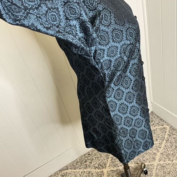 Vintage Women’s Small Japanese Kimono Style Button Down Blouse Top Puff Sleeve - Picture 7 of 12